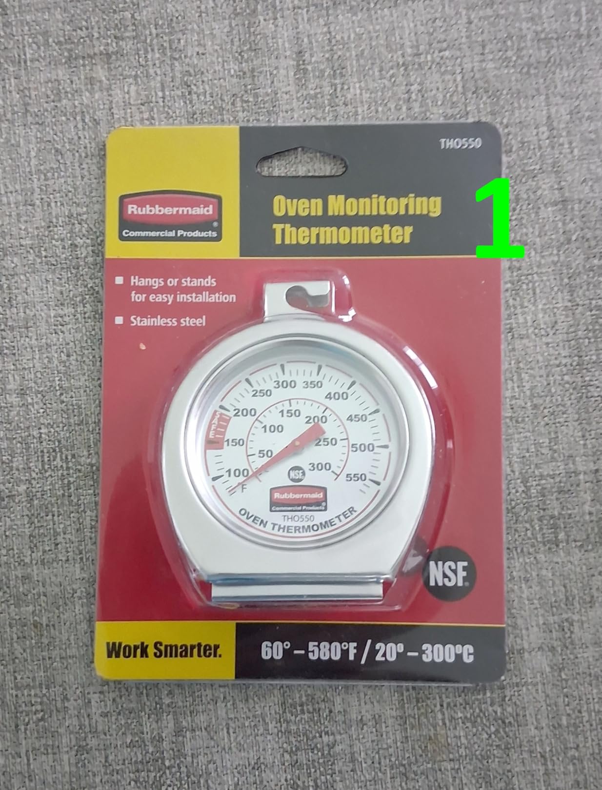 Rubbermaid Commercial Products Stainless Steel Monitoring Thermometer, Safe for Inside Oven/Grill/Smoker, 60-580°F Range, Easy to Read Food Thermometer For Food Resturant/Home Cooking customer photo 1