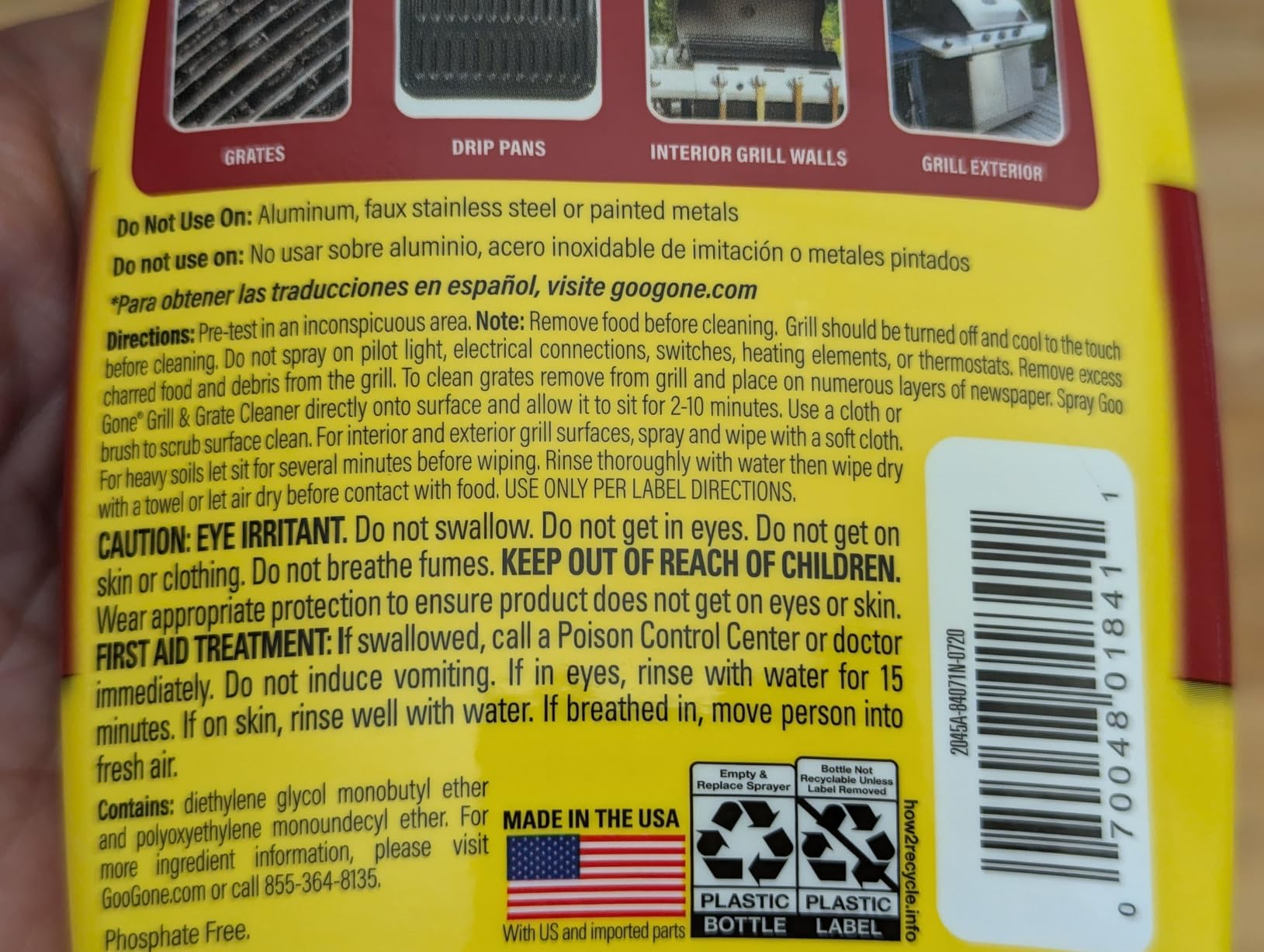 Goo Gone Grill and Grate Cleaner Spray - Cleans & Degreases BBQ Cooking Grates, Racks, Pelle, Electric Smokers, 24 Oz customer photo 1