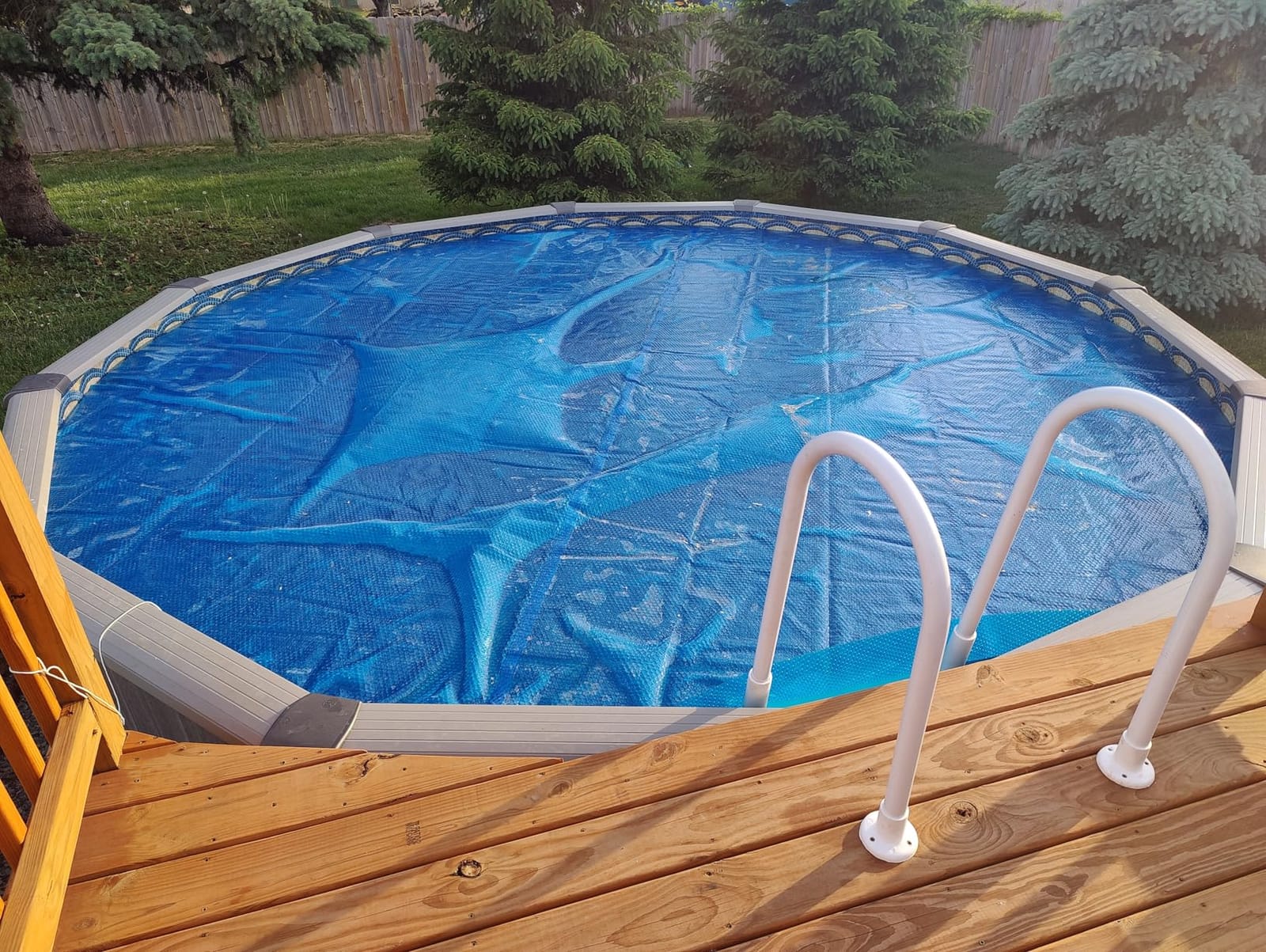 Solar Bubble Pool Cover 8 ft Round for Above Ground Inground Pools customer photo 2