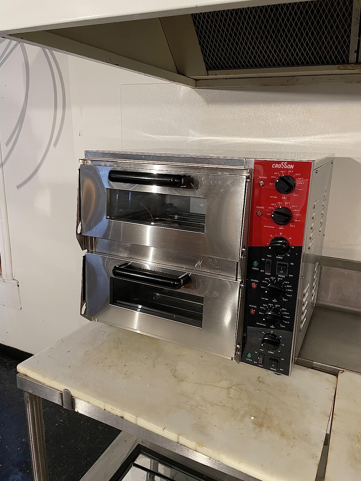 CROSSON ETL listed Commercial Double Deck 16 inch Countertop Electric Pizza Oven with pizza stone, Multipurpose Indoor Pizza oven for Restaurant use,120V/3600W customer photo 1
