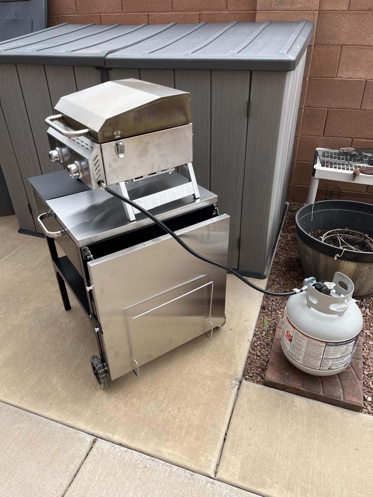 Cuisinart Prep ‘n Cook Outdoor Table and Grill Stand, Stainless Steel Folding Table with Wheels, 48” x 24” Prep Station for Home BBQ, Tailgates, Cookouts customer photo 1