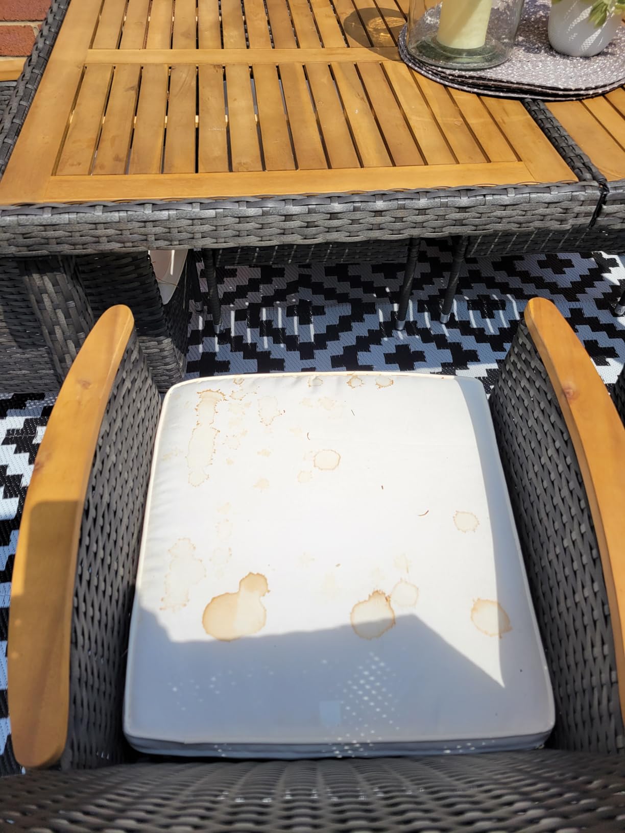 Shintenchi 7 PCS Wicker Patio Dining Set, Brown Rattan customer photo 2