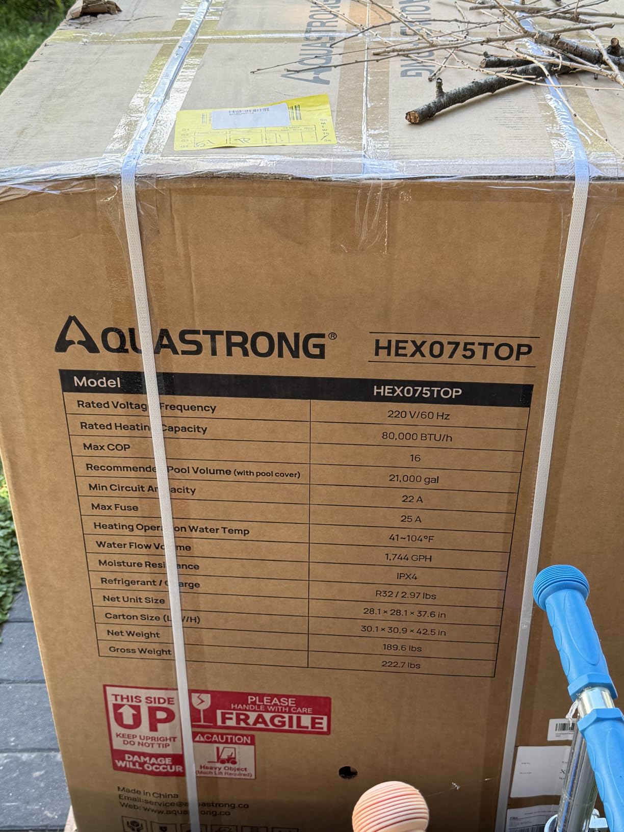 AQUASTRONG Swimming Pool Heat Pump for Above Ground Inground Pool 16'*16'*48